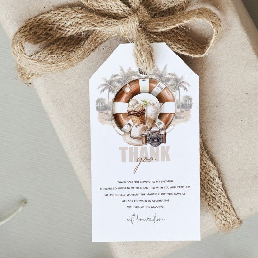 Aangepaste Beach Bruiloft Borrel Cadeaulabel