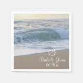 Aangepaste beach bruiloft monogram namen Datum Pp Servet (Voorkant)