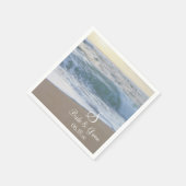 Aangepaste beach bruiloft monogram namen Datum Pp Servet (Hoek)