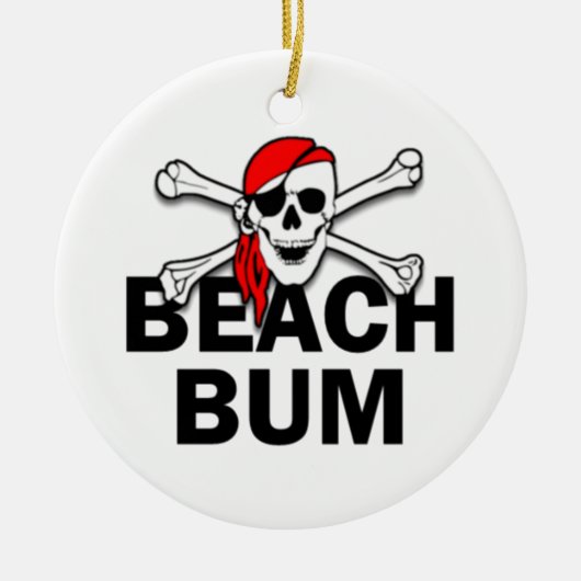 Aangepaste beach bus Skull en Crossbones Pirate Keramisch Ornament (Voorkant)