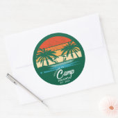 Aangepaste Beach Camp Bachelorette Party Maatwerk Ronde Sticker (Envelop)