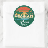 Aangepaste Beach Camp Bachelorette Party Maatwerk Ronde Sticker (Tas)
