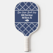 Aangepaste Beach House Navy & White Pattern Pickleball Paddle (Voorkant)