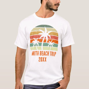 Aangepaste Beach Palm Tree vakantie reis T-shirt