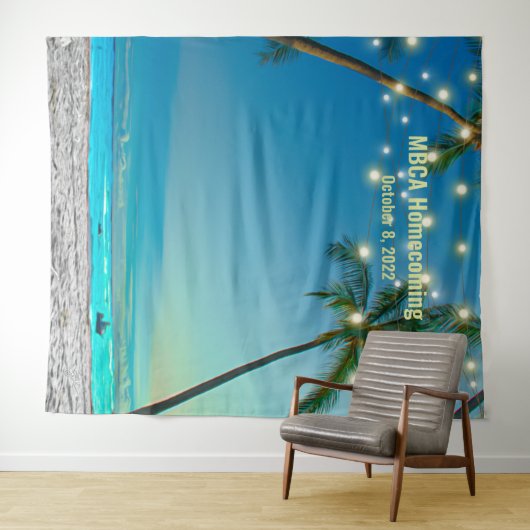 Aangepaste Beach Selfie-achtergrond Wandkleed (In Situ (horizontaal))