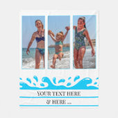 Aangepaste Beach Splash Photo Fleece Blanket (Voorkant)