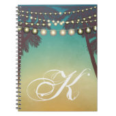 Aangepaste beach Sunset Palm Trer Str Notitieboek (Voorkant)