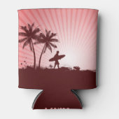 Aangepaste Beach Surfer-monogram koelbox Blikjeskoeler (Voorkant)