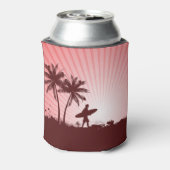 Aangepaste Beach Surfer-monogram koelbox Blikjeskoeler (Blikje Achterkant)