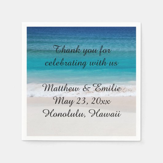 Aangepaste Beach Wedding Napkins Servet (Voorkant)