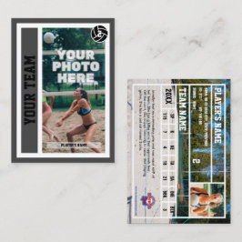 Aangepaste Beachvolleybal Trading Kaart (Donkergri Contactkaartje