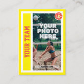 Aangepaste Beachvolleybal Trading Kaart (Geel) Contactkaartje (Voorkant)