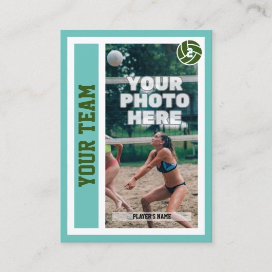 Aangepaste Beachvolleybal Trading Kaart (Licht Bla Contactkaartje (Voorkant)