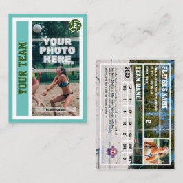 Aangepaste Beachvolleybal Trading Kaart (Licht Bla Contactkaartje