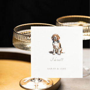 Aangepaste Beagle bruiloft servetten