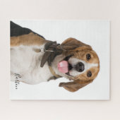 Aangepaste Beagle Dog Foto Jigzaag Puzzle Legpuzzel (Horizontaal)