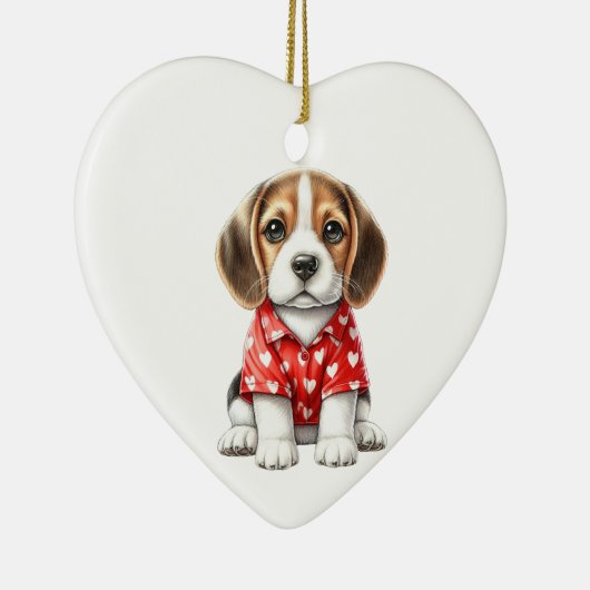 Aangepaste Beagle Dog Fun Valentijn Ornament (Rechts)