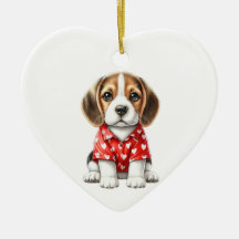 Aangepaste Beagle Dog Fun Valentijn Ornament