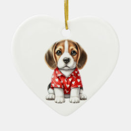 Aangepaste Beagle Dog Fun Valentijn Ornament