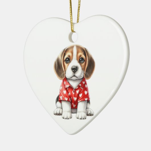 Aangepaste Beagle Dog Fun Valentijn Ornament (Links)