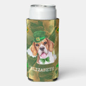 Aangepaste beagle Gold St. Patricks Seltzer Blikjeskoeler (Seltzer Achterkant)