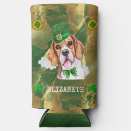 Aangepaste beagle Gold St. Patricks Seltzer Blikjeskoeler