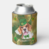 Aangepaste Beagle Goud St. Patricks Blikjeskoeler (Blikje Voorkant)