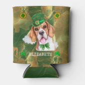 Aangepaste Beagle Goud St. Patricks Blikjeskoeler (Voorkant)