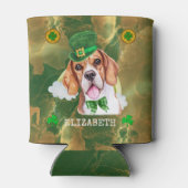 Aangepaste Beagle Goud St. Patricks Blikjeskoeler (Achterkant)