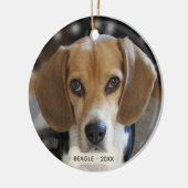 Aangepaste Beagle-hondsfoto Keramisch Ornament (Links)