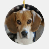 Aangepaste Beagle-hondsfoto Keramisch Ornament (Achterkant)