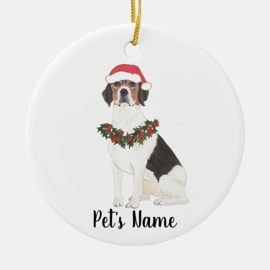 Aangepaste beagle keramisch ornament (Voorkant)