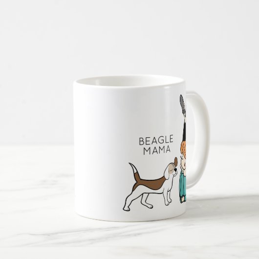 Aangepaste Beagle Mama Coffee-Mok Koffiemok (Voorkant rechts)