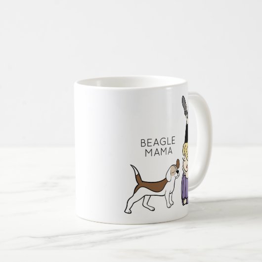 Aangepaste Beagle Mama Coffee-Mok Koffiemok (Voorkant rechts)