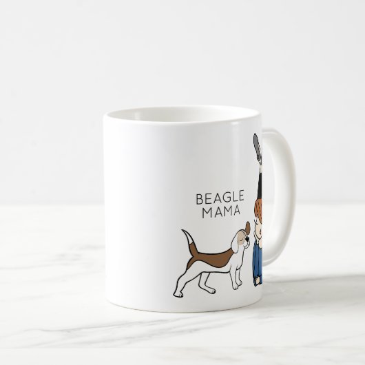 Aangepaste Beagle Mama Coffee-Mok Koffiemok (Voorkant rechts)