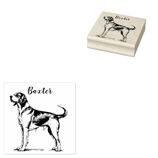 Aangepaste beagle rubberstempel (Gestempeld)