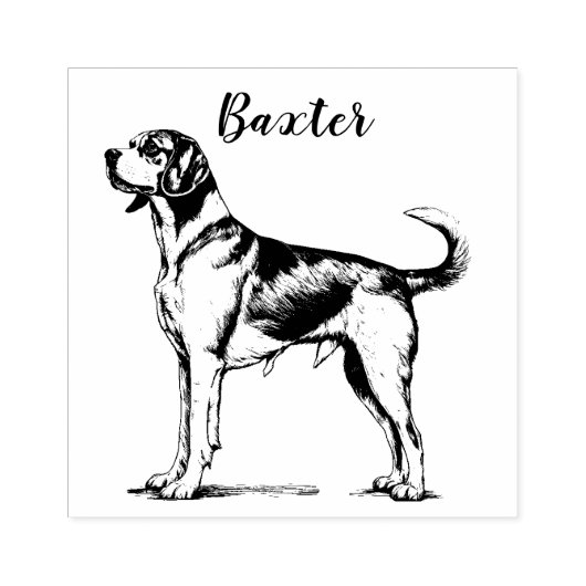 Aangepaste beagle rubberstempel (Afrduk)