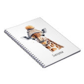 Aangepaste Beanie Bunch Giraffe Winterhoed Dagboek Notitieboek (Rechterzijde)