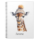 Aangepaste Beanie Bunch Giraffe Winterhoed Dagboek Notitieboek (Voorkant)