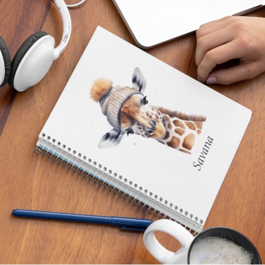 Aangepaste Beanie Bunch Giraffe Winterhoed Dagboek Notitieboek