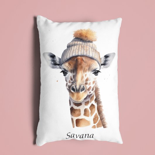 Aangepaste Beanie Bunch Giraffe Winterhoed Kussen