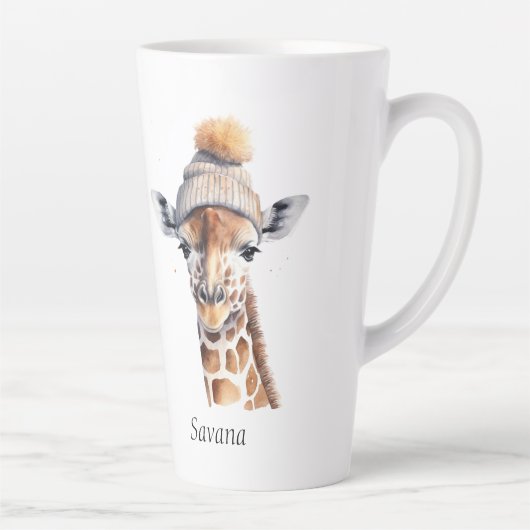 Aangepaste Beanie Bunch Giraffe Winterhoed Mok (Rechts)