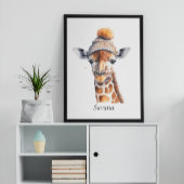 Aangepaste Beanie Bunch Giraffe Winterhoed Poster