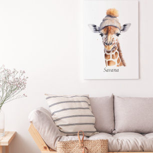 Aangepaste Beanie Bunch Giraffe Winterhoed Poster