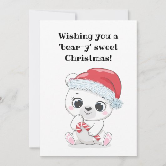 Aangepaste Beary Eerste Kerst QR Code Wenskaart Feestdagenkaart (Voorkant)