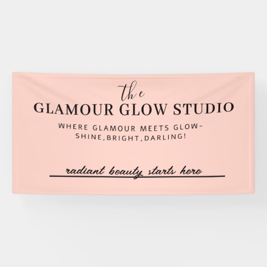 Aangepaste Beauty Saloon Naam met Label Line Banne Spandoek (Horizontaal)