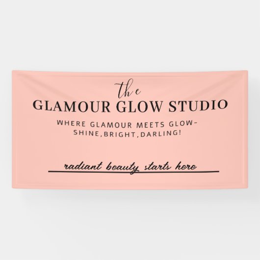 Aangepaste Beauty Saloon Naam met Label Line Banne Spandoek (Horizontaal)