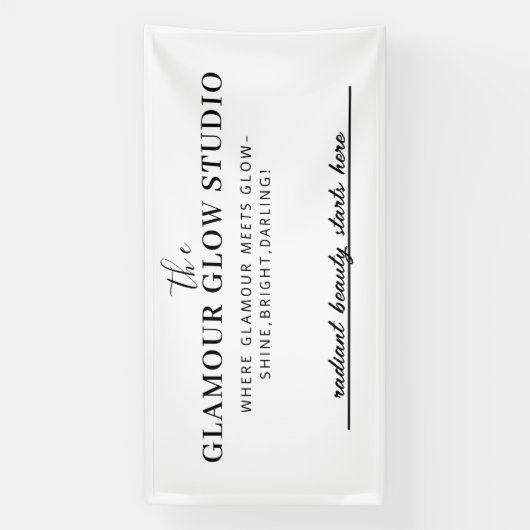 Aangepaste Beauty Saloon Naam met Label Line Spandoek (Verticaal)