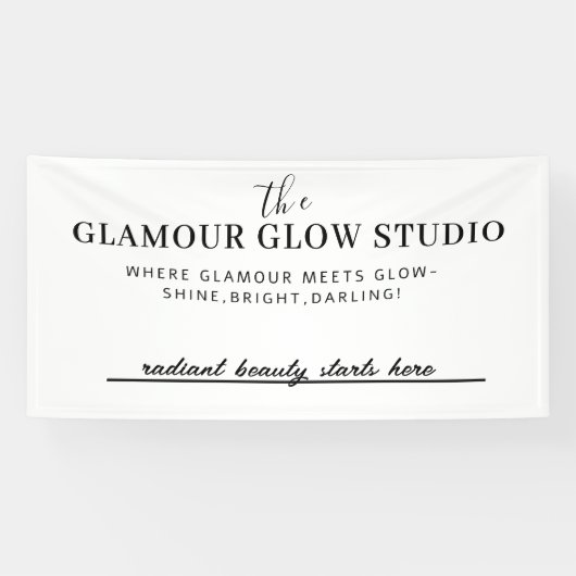 Aangepaste Beauty Saloon Naam met Label Line Spandoek (Horizontaal)