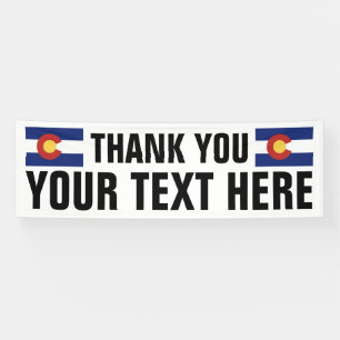 Aangepaste bedank-banner met vlag van Colorado Spandoek